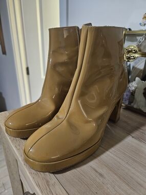 Miista London Real Leather Made In Spain Women’s Tan Platform Ankle Boots